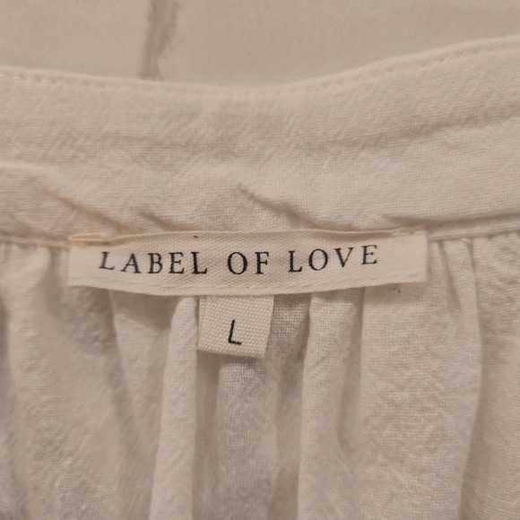 Label Of Love Womens Sleeveless Ruffled V-Neck Boho Midi Dress White Size Large - Picture 10 of 12